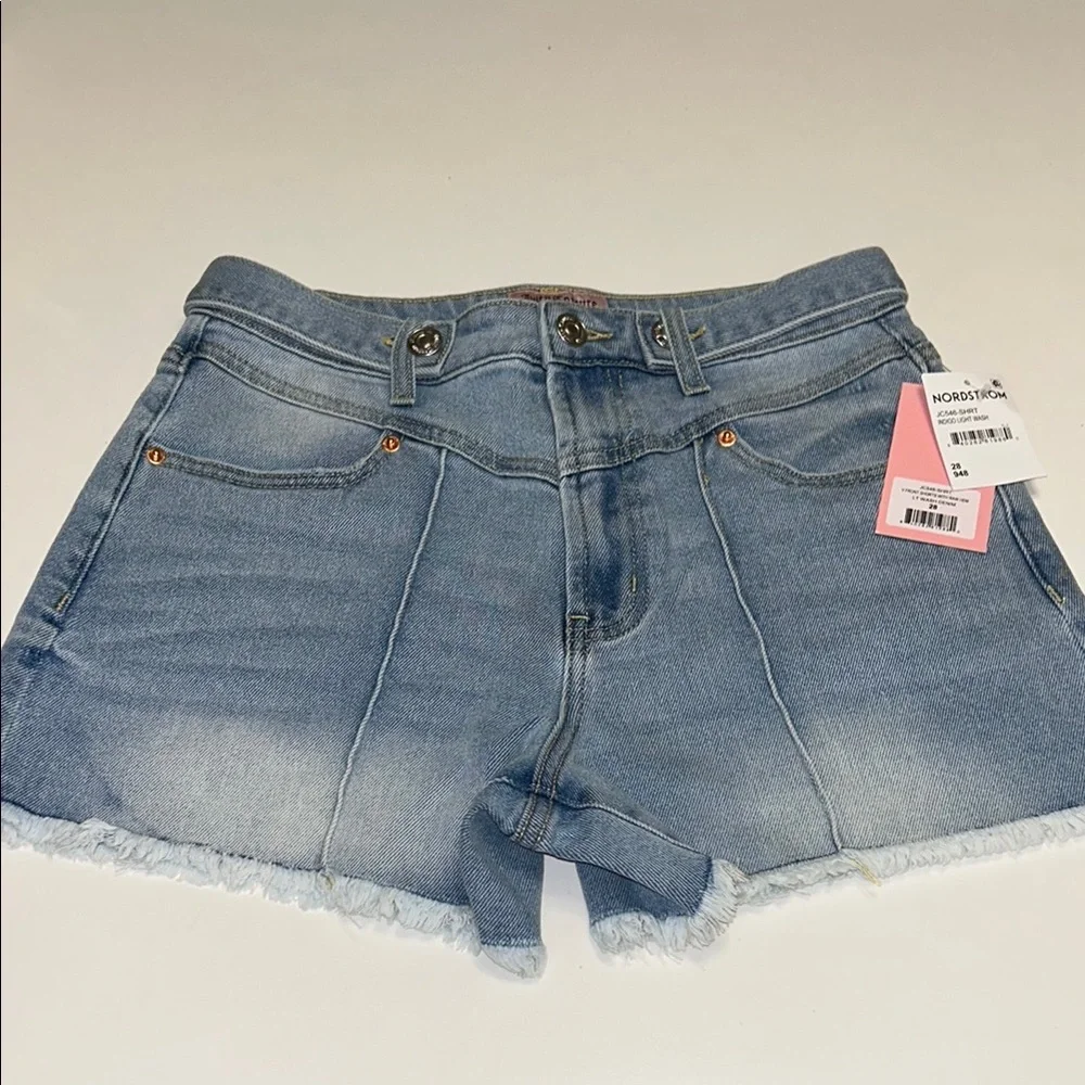 Juicy Couture Light Blue Jean Shorts with Distressed Hem y2k vintage denim NWT